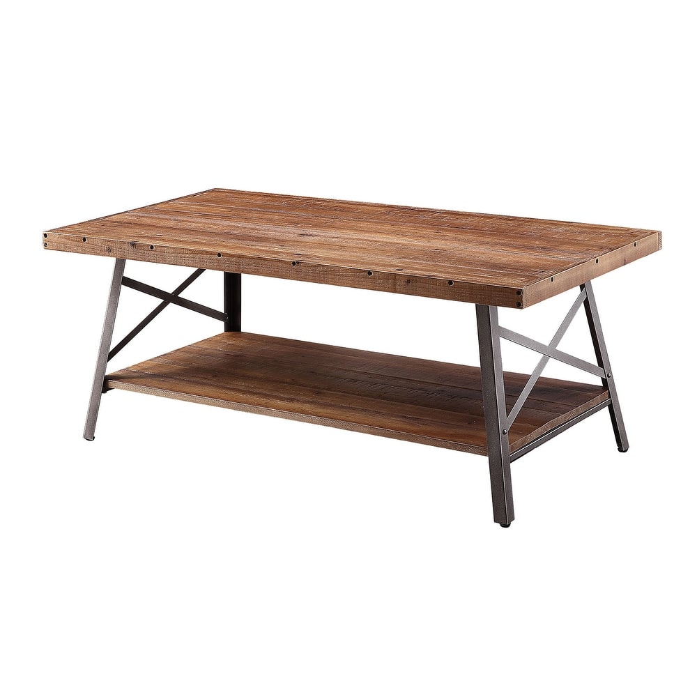 Denver Weathered Oak and Sandy Black Storage Coffee Table