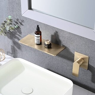 Waterfall Wall Mounted Bathroom Sink Faucet Single Handle Bathroom Faucet 2 Holes Modern Basin Vanity Taps With Valve