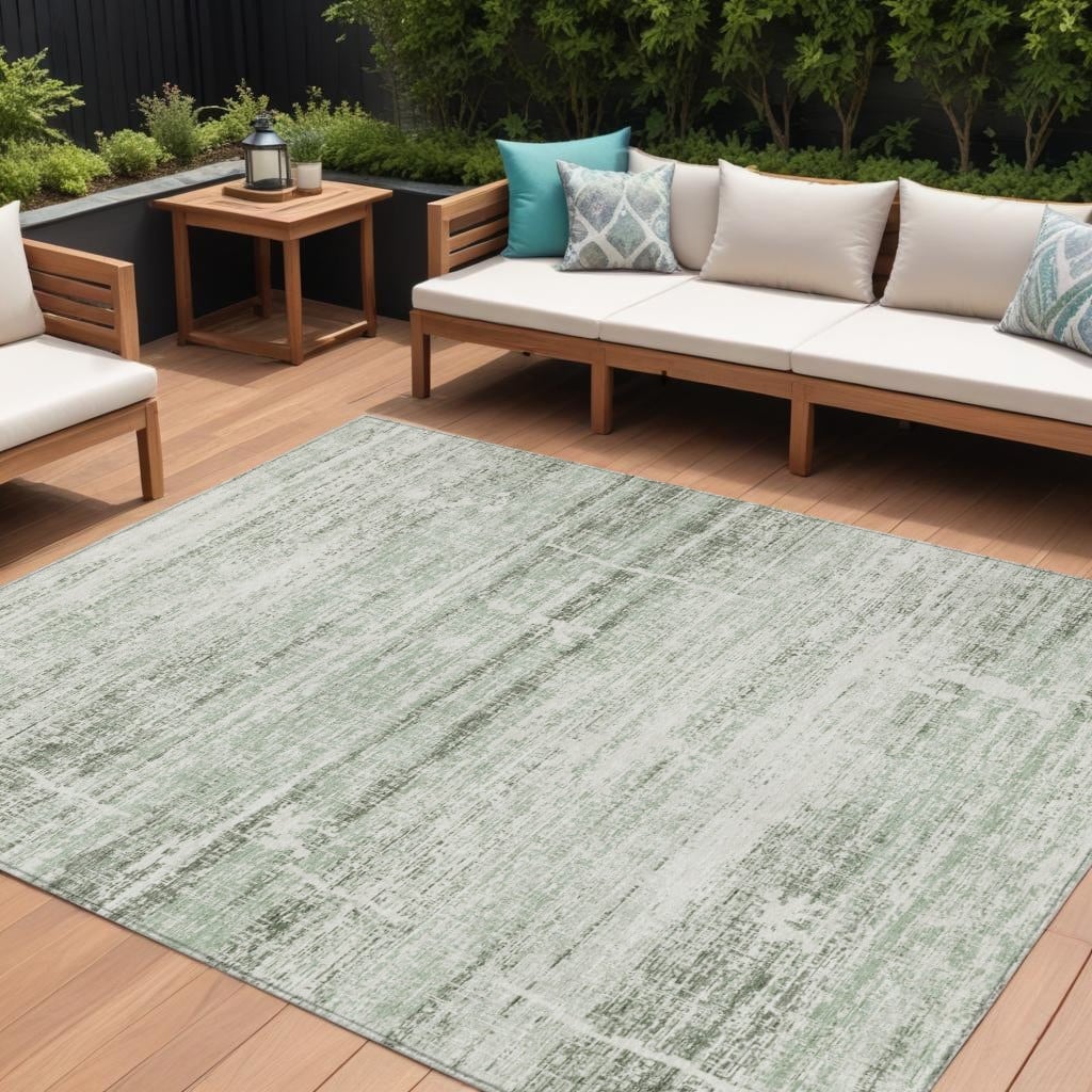 HomeRoots Abstract Transitional Rectangle Outdoor Rug