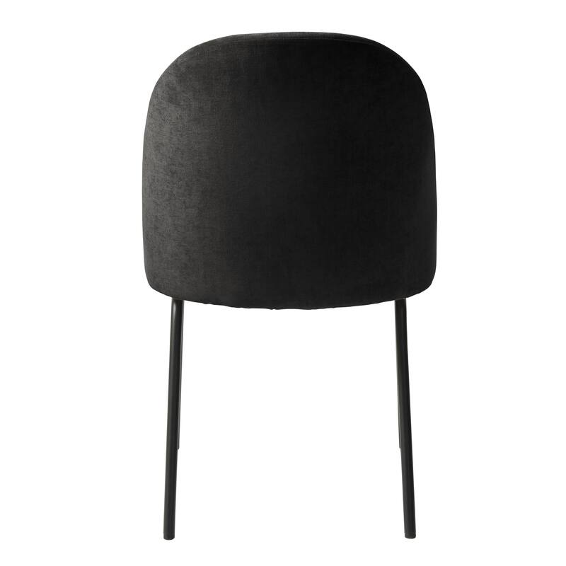 Rye Studio Chenille Chairs with Black Steel Legs, Set of 2