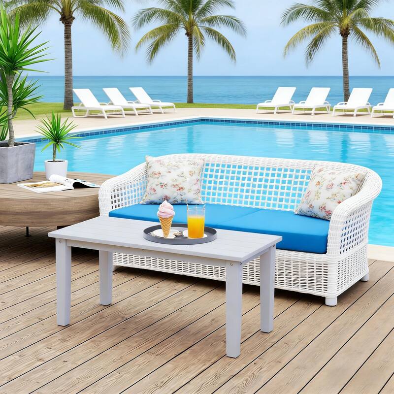 GDFStudio - Elias Modern Patio Rectangle Coffee Table for Relaxed Outdoor Living(Only table)