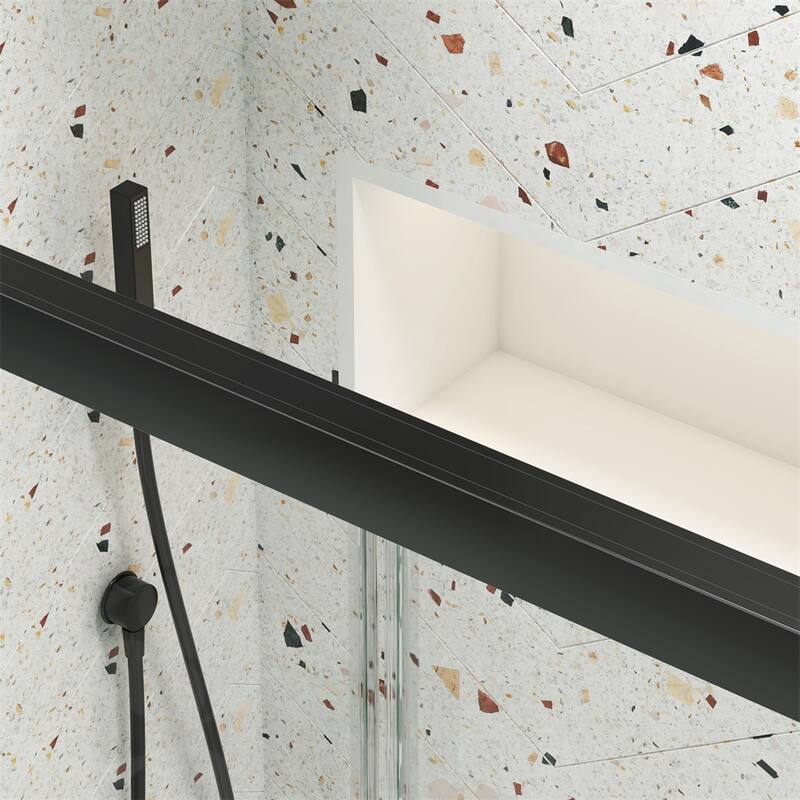 Bathroom Shower Sliding Door with 1/4" Tempered Glass