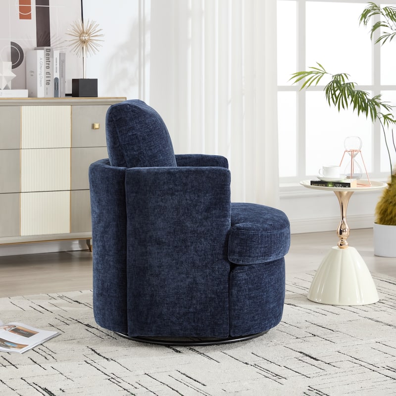 GDFStudio - Evarist Chenille Swivel Chair with Metal 360°Turntable