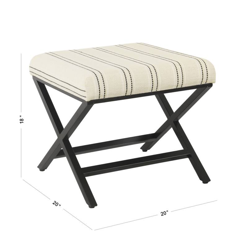 Porch & Den Boucher Modern Metal X-base Square Ottoman