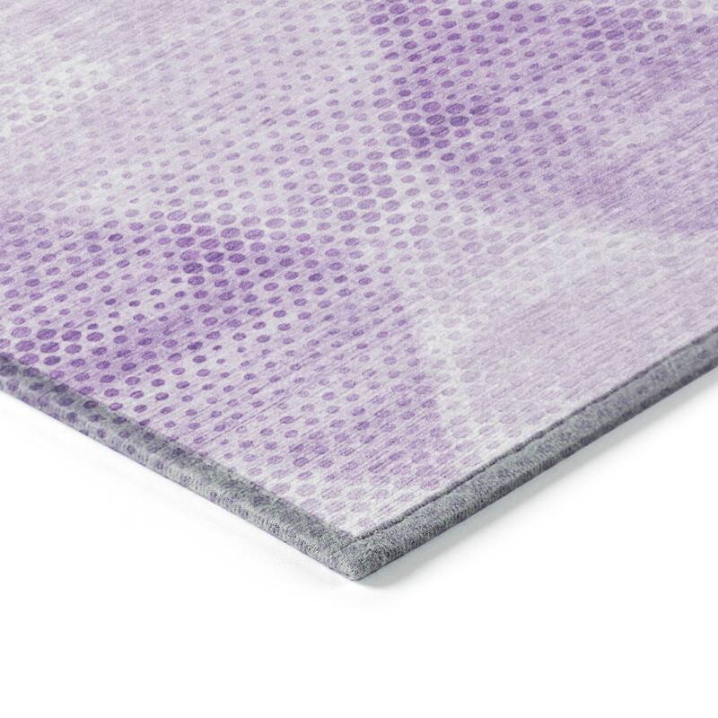 Machine Washable Indoor/ Outdoor Modern Diamonds Chantille Rug