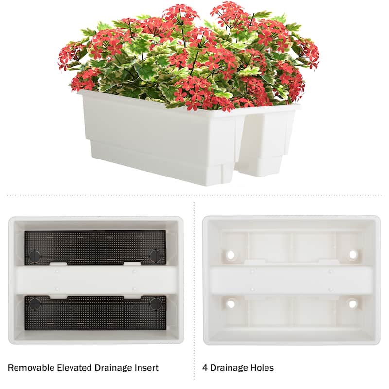 Pure Garden 20.75in Railing Planter - 6-Gal Outdoor Flower Box