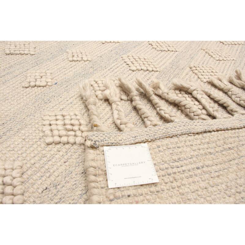 ECARPETGALLERY Braid weave Sienna Cream Wool Rug - 5'3 x 7'7