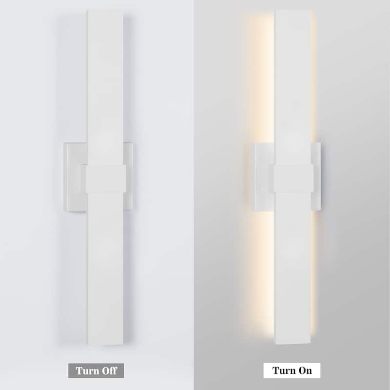 1-Light Black/White Aluminum LED Outdoor Wall Sconce