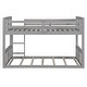 preview thumbnail 24 of 26, Twin Over Twin Floor Bunk Bed with Ladder, Solid Wood Bunk Bed Frame with Full-Length Guardrail, Detachable into 2 Separate Beds