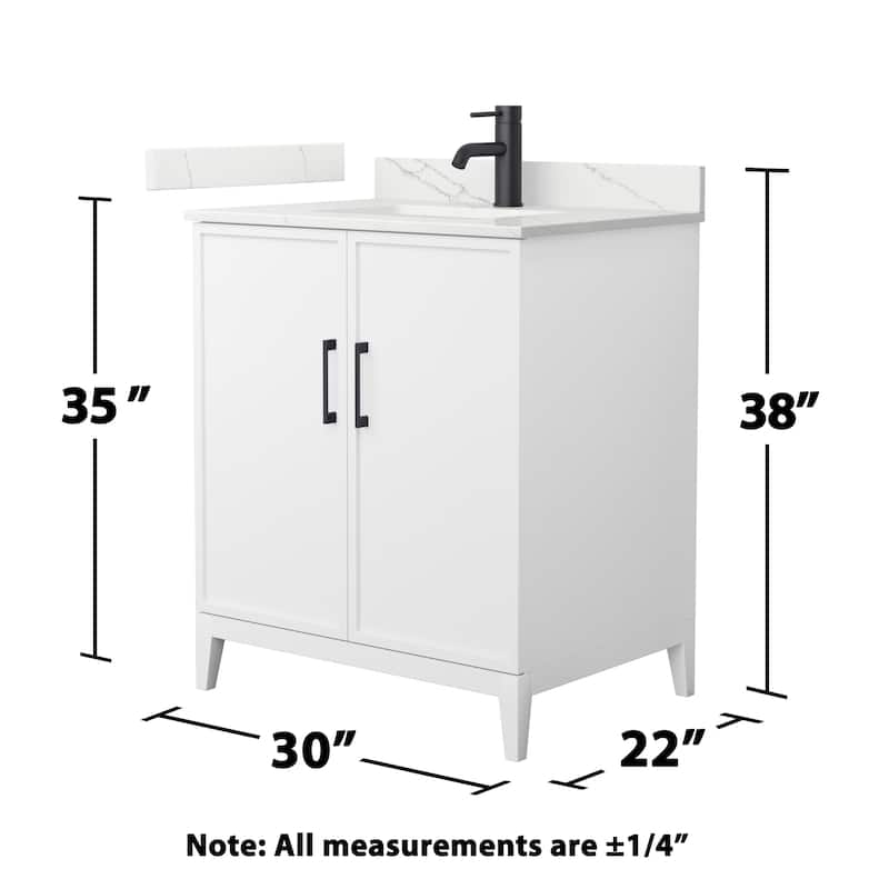 Elan 30-inch Single Vanity, Single Hole Quartz Top