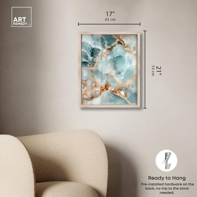 Teal Marble Majesty Shadowbox by Art Remedy