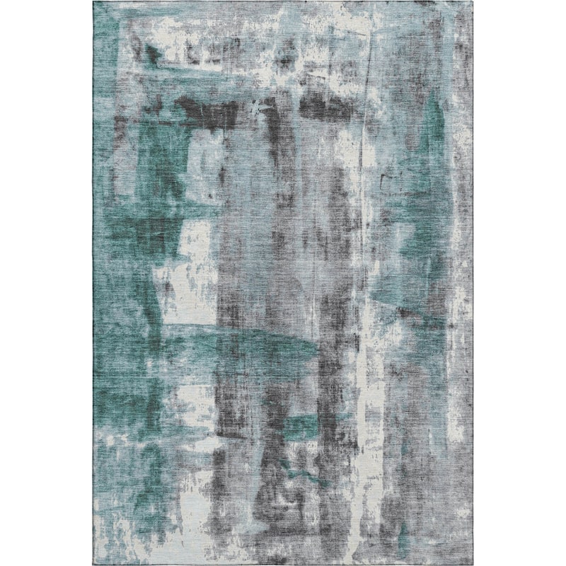 HomeRoots Abstract Transitional Rectangle Area Rug - 5' X 8'