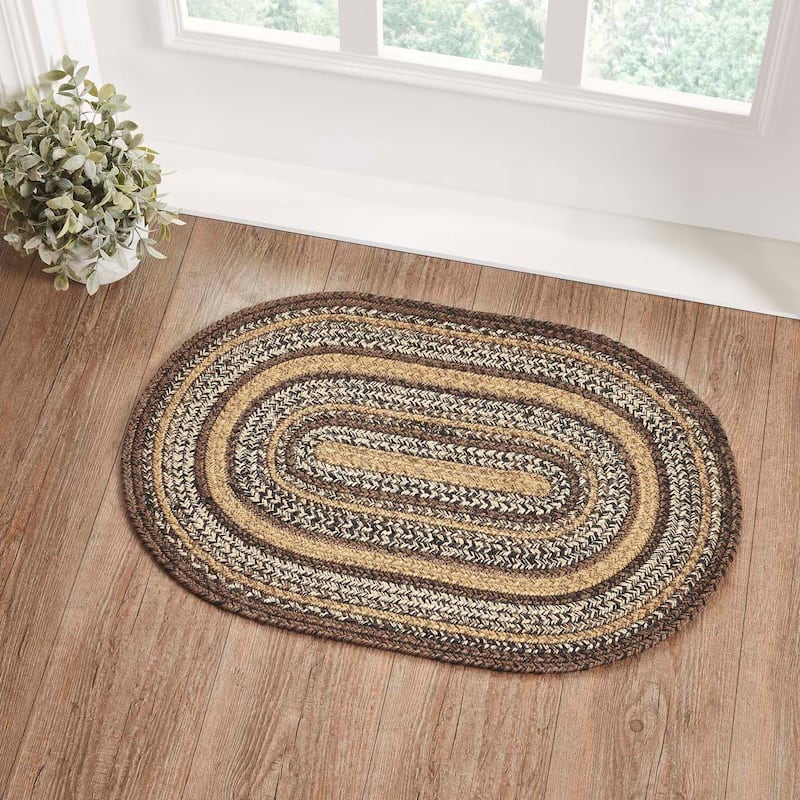 Espresso Jute Rug Oval w/ Pad 20x30 - 20" x 30" Oval
