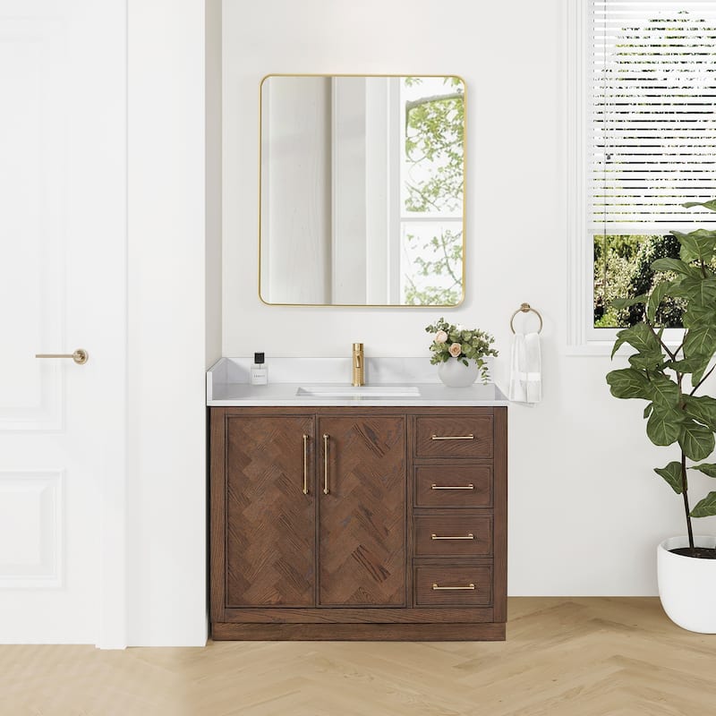 Jakarta Bath Vanity with Quartz Stone Top without Mirror