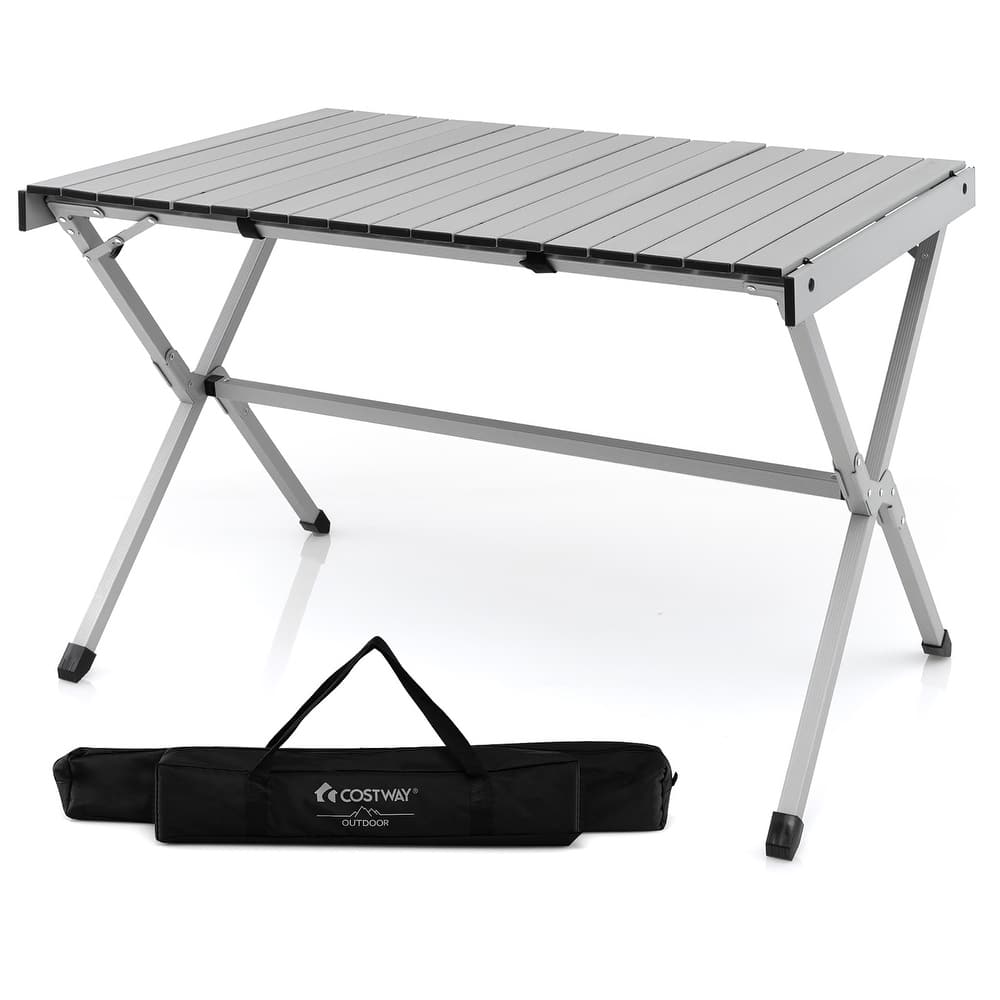 Costway 4-6 Person Portable Aluminum Camping Table Lightweight Roll Up - See Details