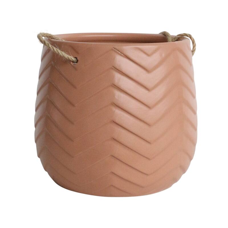 Sagebrook Home Neutral Textured Ceramic Hanging Planter