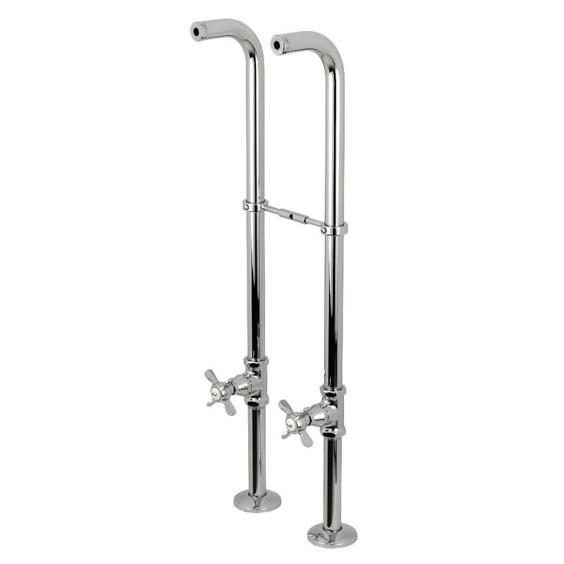Kingston Brass Floor Mounted Supply Line with Stop Valve and Two - Polished Chrome