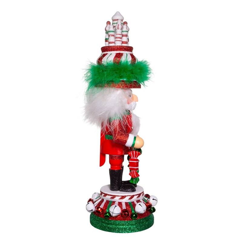 Kurt Adler 15-Inch Hollywood Nutcrackers™ Red, White and Green Candy Tower Hat Nutcracker - Multicolored