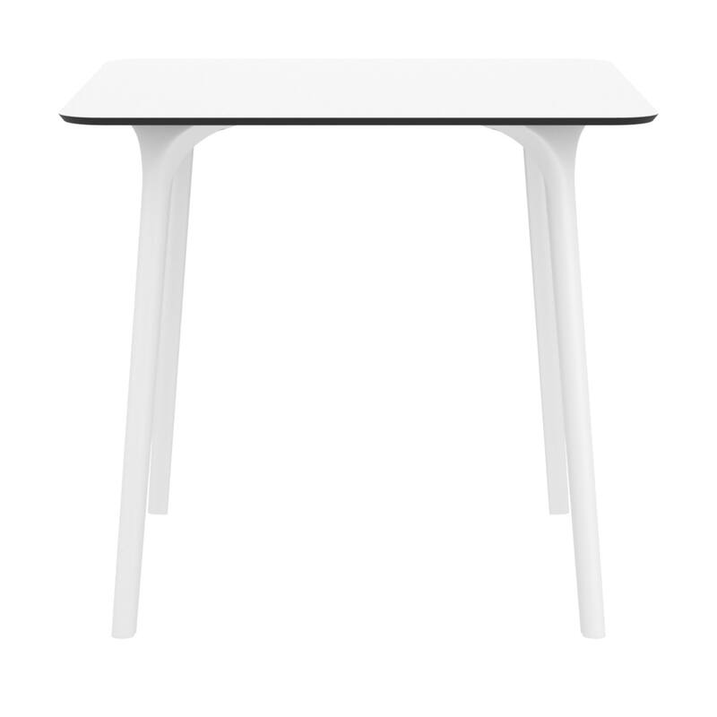 31.5" White Patio Outdoor Square Dining Table