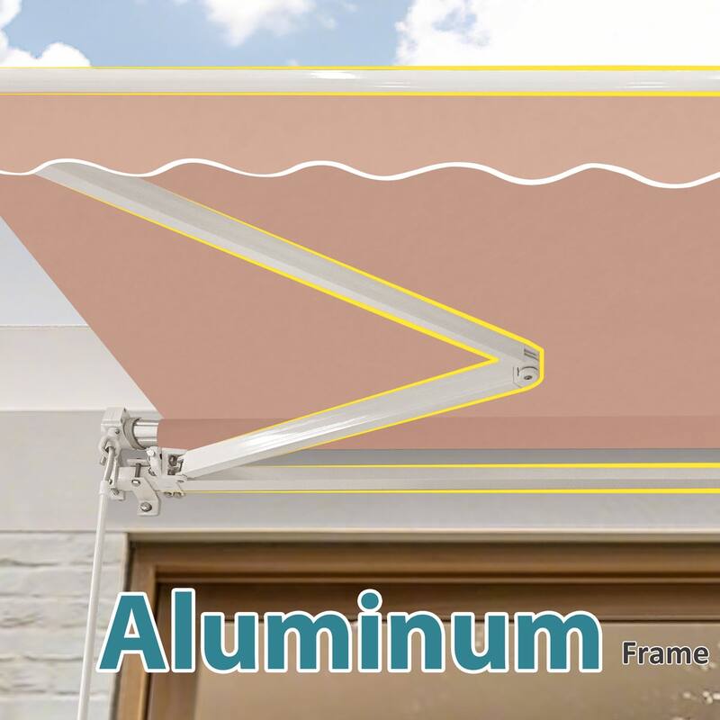MCombo13x8Feet Manual Retractable Patio Door Window Awning Sunshade Shelter Outdoor Canopy