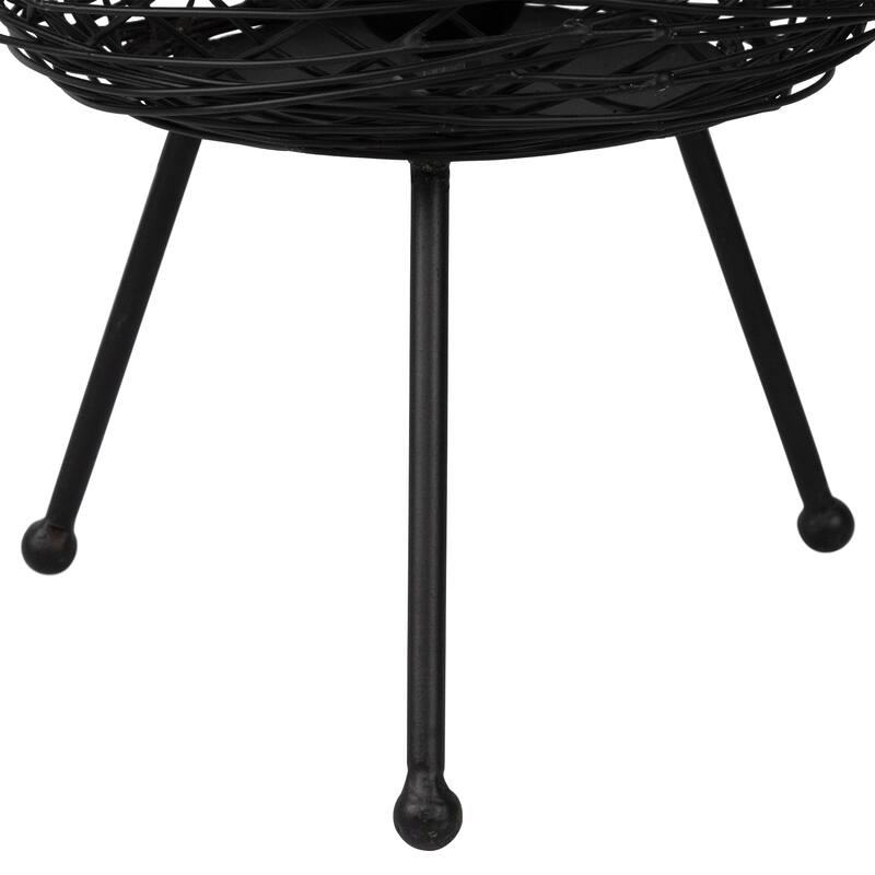 Basket Weave-Style Iron Table Lamp - 14.5" - Black - 14.5