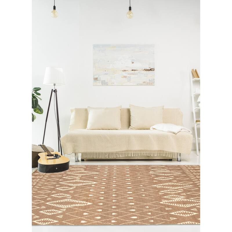 ECARPETGALLERY Hand-knotted Pak Finest Marrakesh Brown Wool Rug - 7'9 x 10'3
