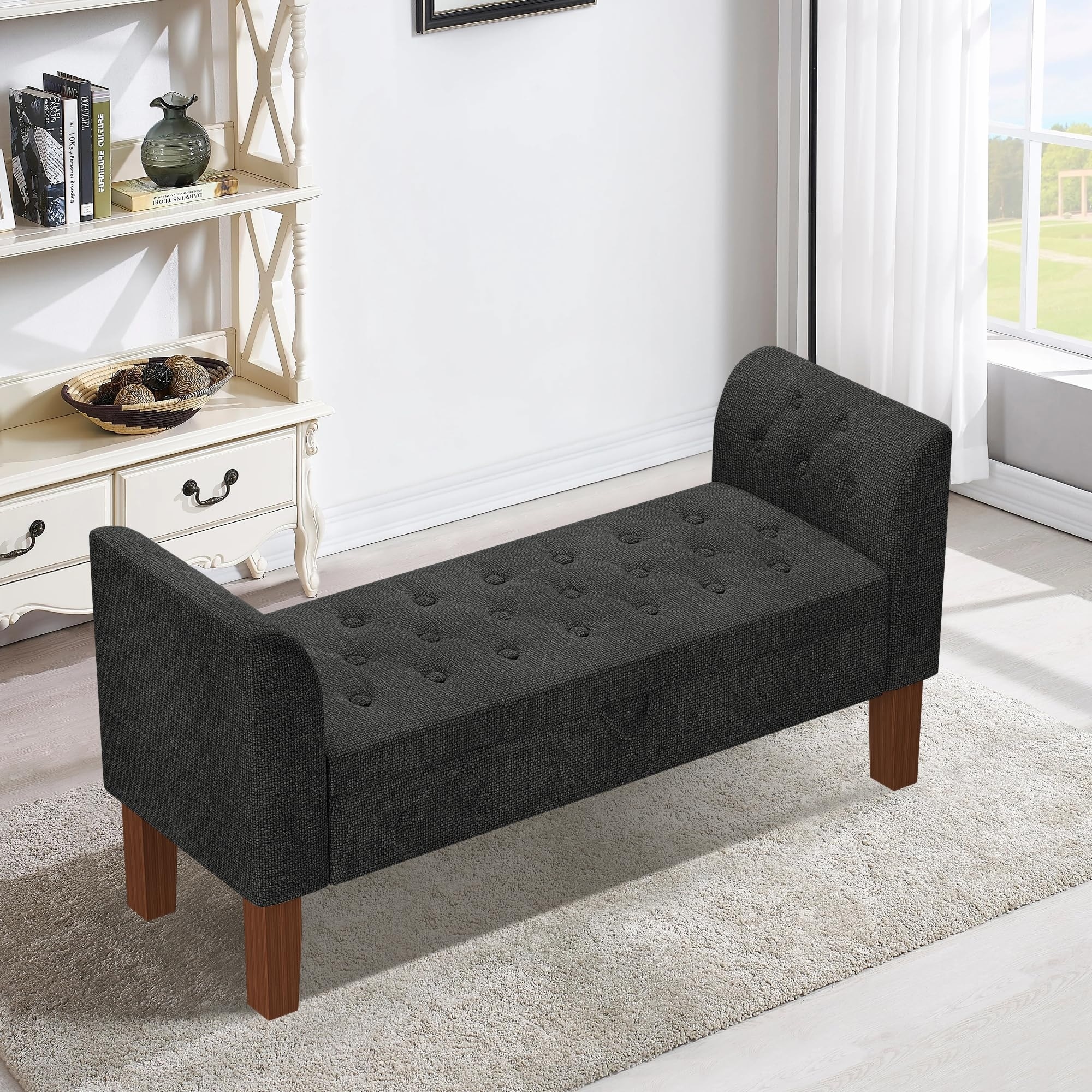 Storage Bench Bedroom Bench with Arms Ottoman entryway bench with storage