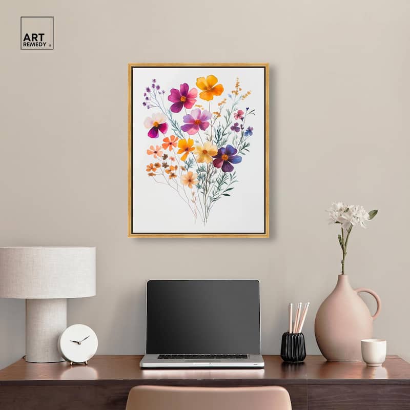 Watercolor Wildflower Canvas by Art Remedy