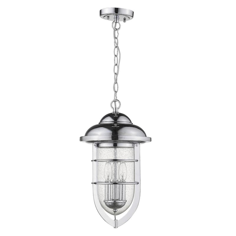 HomeRoots Dylan 3-Light Chrome Hanging Lantern - 10' X '18.5' X '10