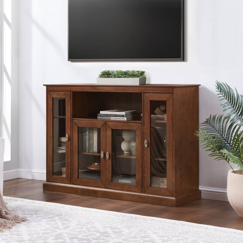 Convenience Concepts Summit Highboy 60" TV Stand with Storage Cabinets and Shelves