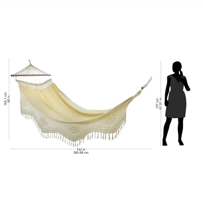 NOVICA Handmade Cotton Tropical Nature Single Hammock (Brazil) - 65
