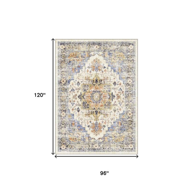HomeRoots Medallion Traditional Rectangle Area Rug