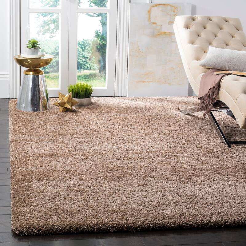 SAFAVIEH Milan Shag Maibritt 2-inch Thick Area Rug - 6' x 9' - Dark Beige - Rectangle