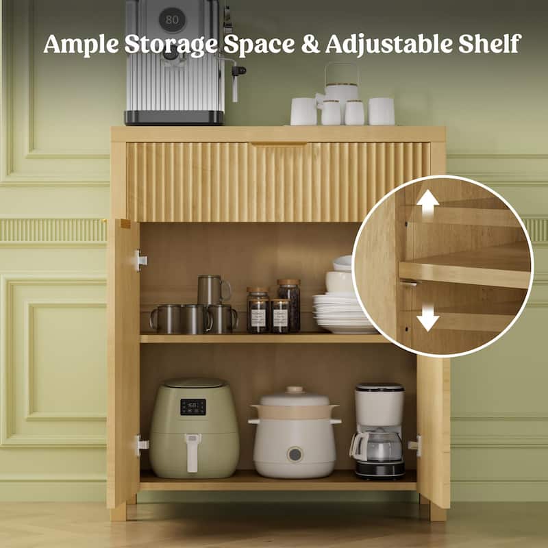 28"Sideboard Kitchen Buffet Cabinet with Drawer and Adjustable Shelf