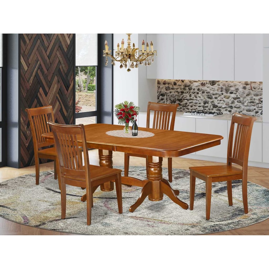 Retro Dining Room Set - Renaissance Style Table & Chairs - Solid Wood Extension Table