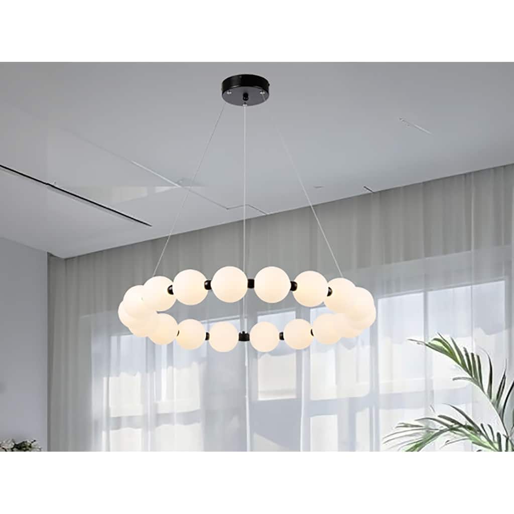 29.5" Wide Black Circular Orbit LED Integrated Chandelier