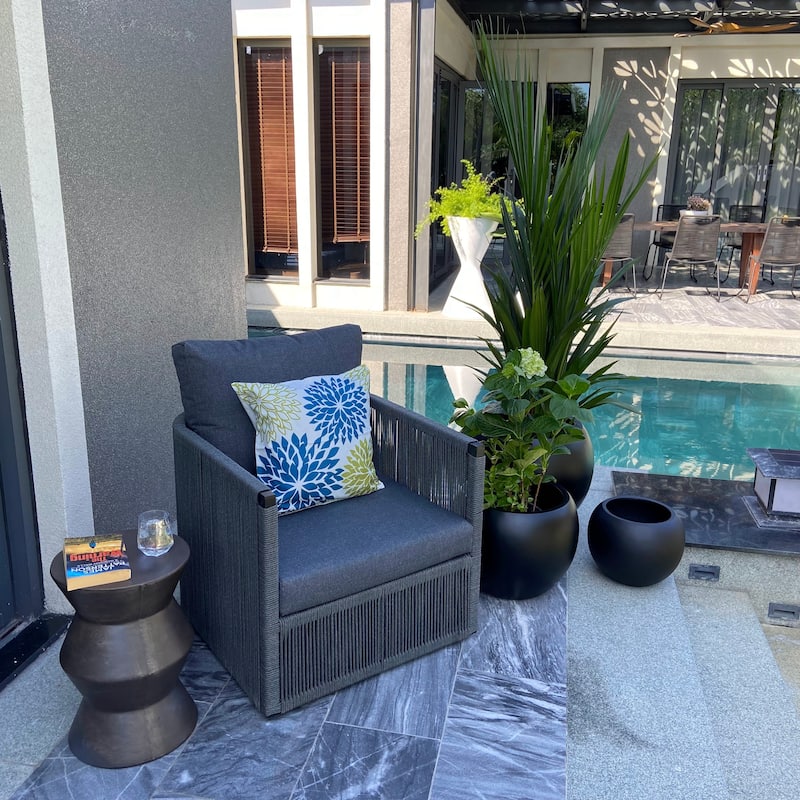 DreamPatio Riverside Fiberstone Composite Ball Planter for Indoor/Outdoor - Smooth Automotive 2K Coating