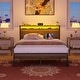preview thumbnail 82 of 94, Farmhouse Wood Platform Bed Frame with Charged Station and LED Lights