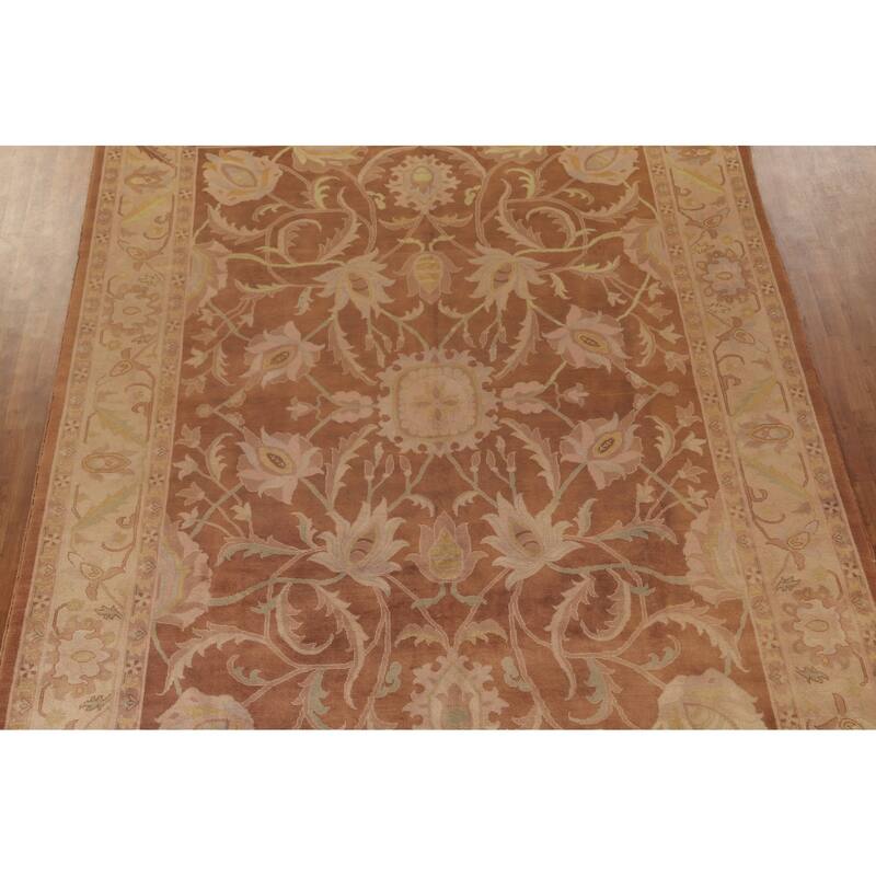 Traditional Floral Agra Indian Area Rug Handmade Wool Carpet - 9'3"x 12'4"