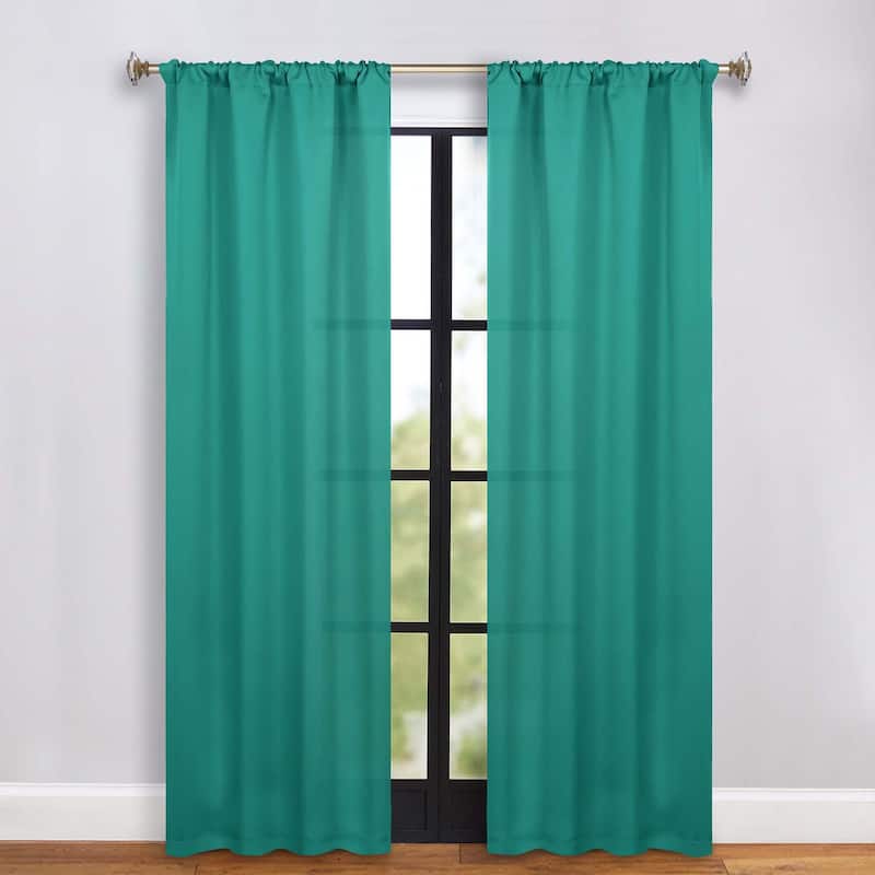 Superior Solid Machine Washable Room Darkening Semi-Blackout Curtains, Set of 2