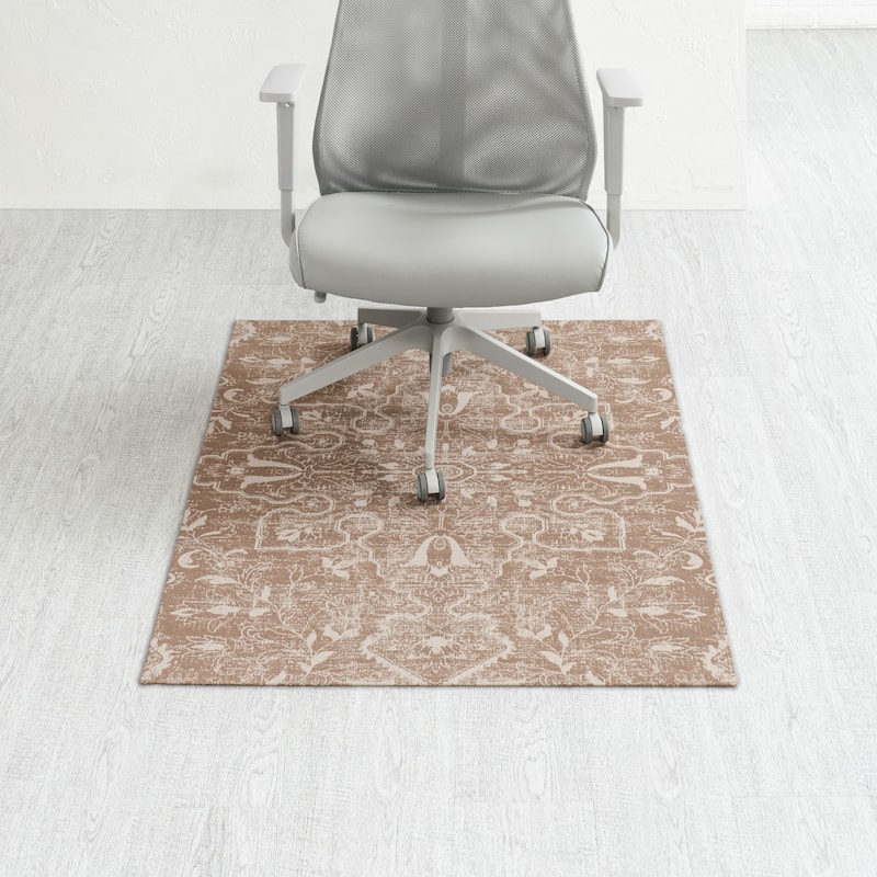Jani 40"x54" Rug'd Chair Mat-Rug Style Office Chairmat for Carpet & Hard Floors| 0.25" Thick |Non-Slip, Foldable Desk Chair Mat - Merida