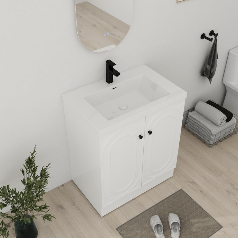 Bathroom Vanity With Sink In 24/30/36 Inch, Freestanding Bathroom Vanity With Soft Close Door and Adjustable Shelf