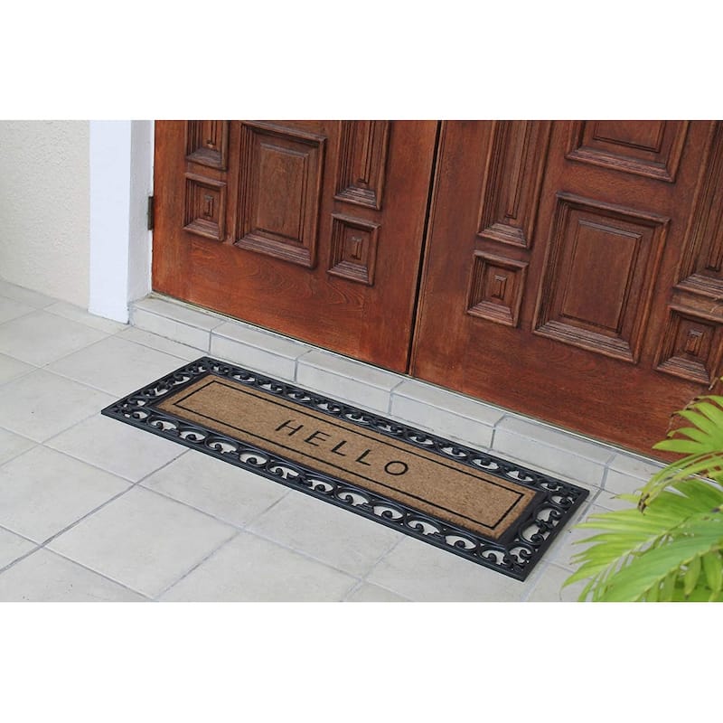 A1HC Natural Coir and Rubber Large Door Mat, Thick Durable Doormats for Indoor Outdoor Entrance