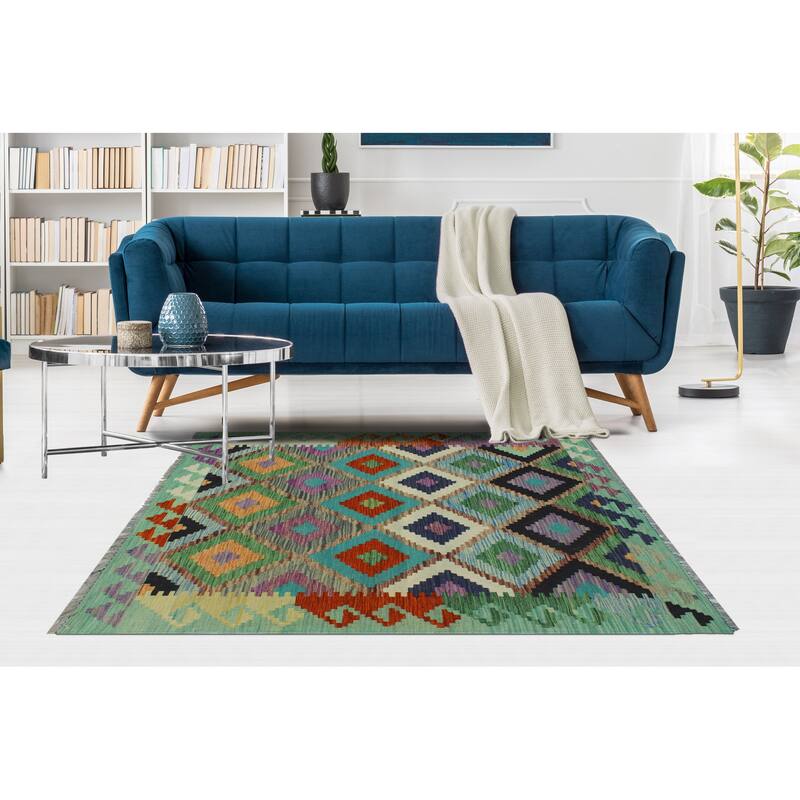 Flatweave Marlyn Lt. Green/Ivory Rug - 3'3" x 4'11"
