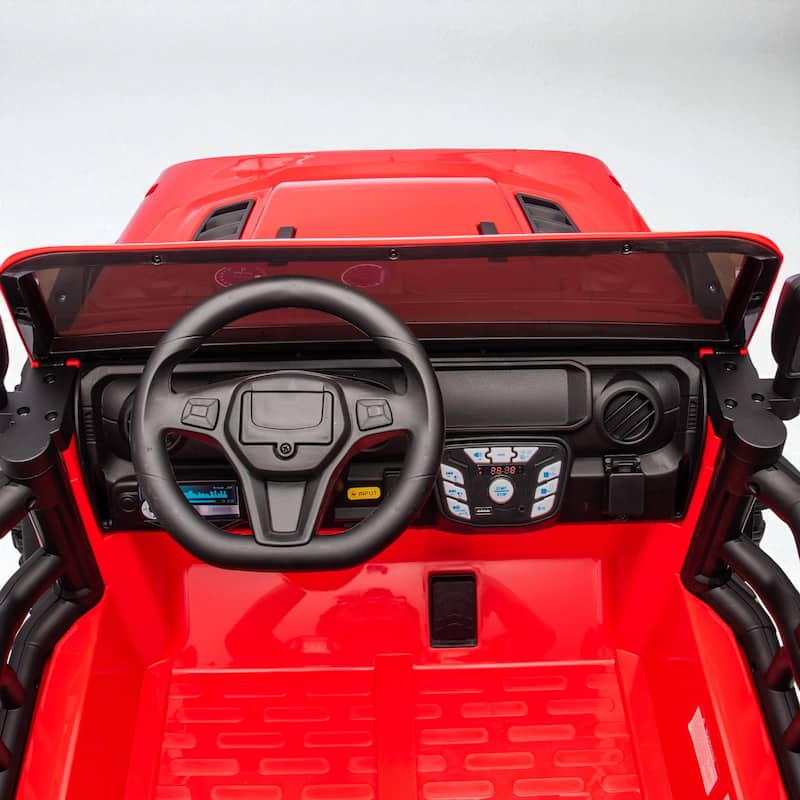 24V 2-Seater Kids Electric Car with 400W Motor, Remote Control, 4-Wheel Suspension, Bluetooth Music, USB/MP3 & LED Searchlights