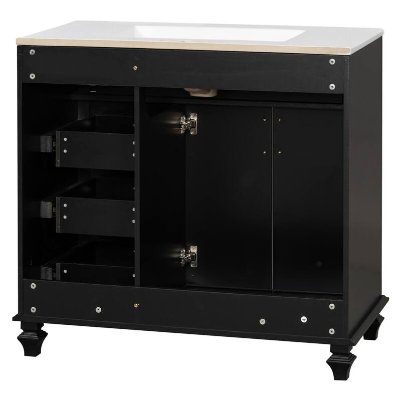 36"Freestanding Bathroom Vanity with Ceramic Sink