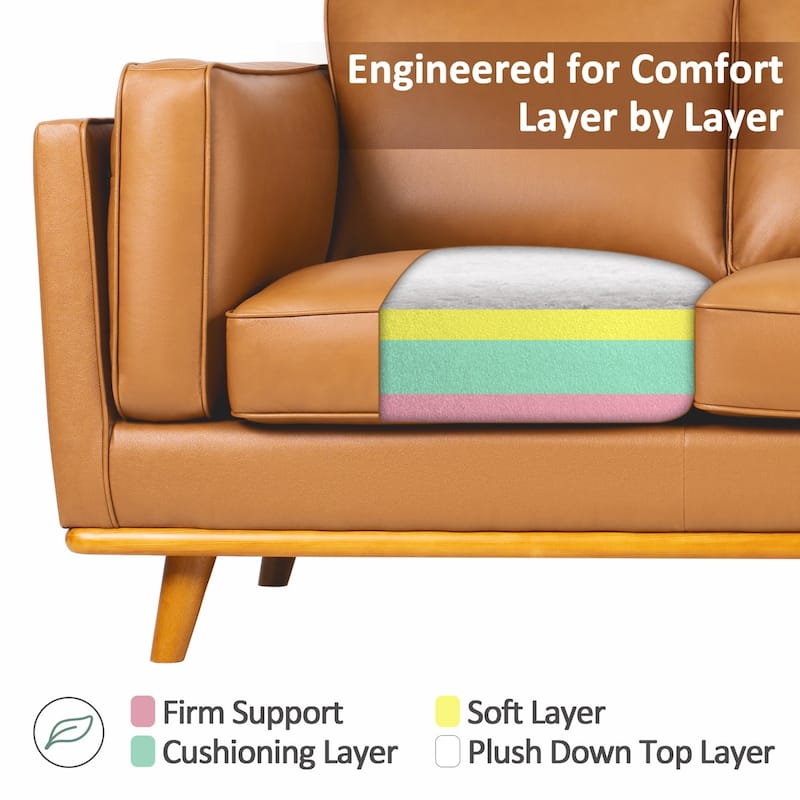 MCombo Napa Leather Couch, Leather Sofa