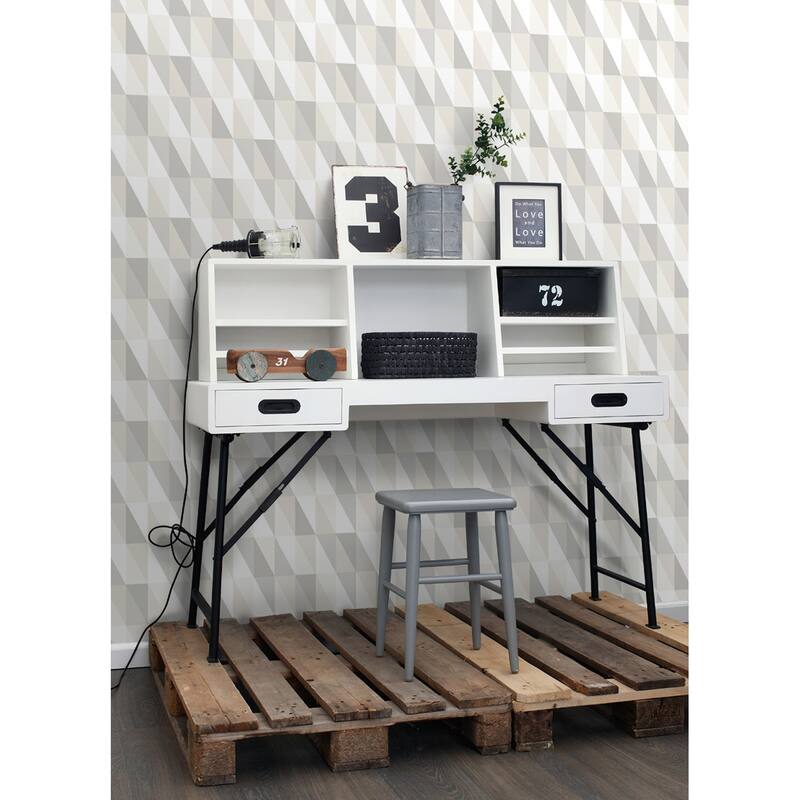 Chesapeake Inez Neutral Geometric Wallpaper - 20.9 x 396 x 0.025