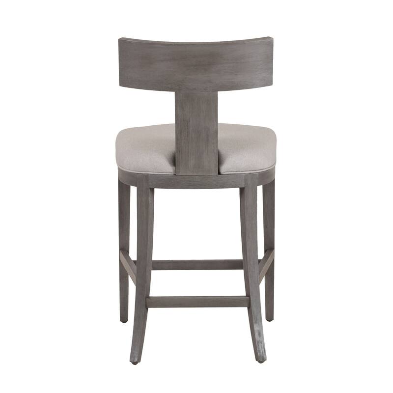 Modrest Fabien Mid-Century Modern Beige Linen & Grey Wash Counter Chair