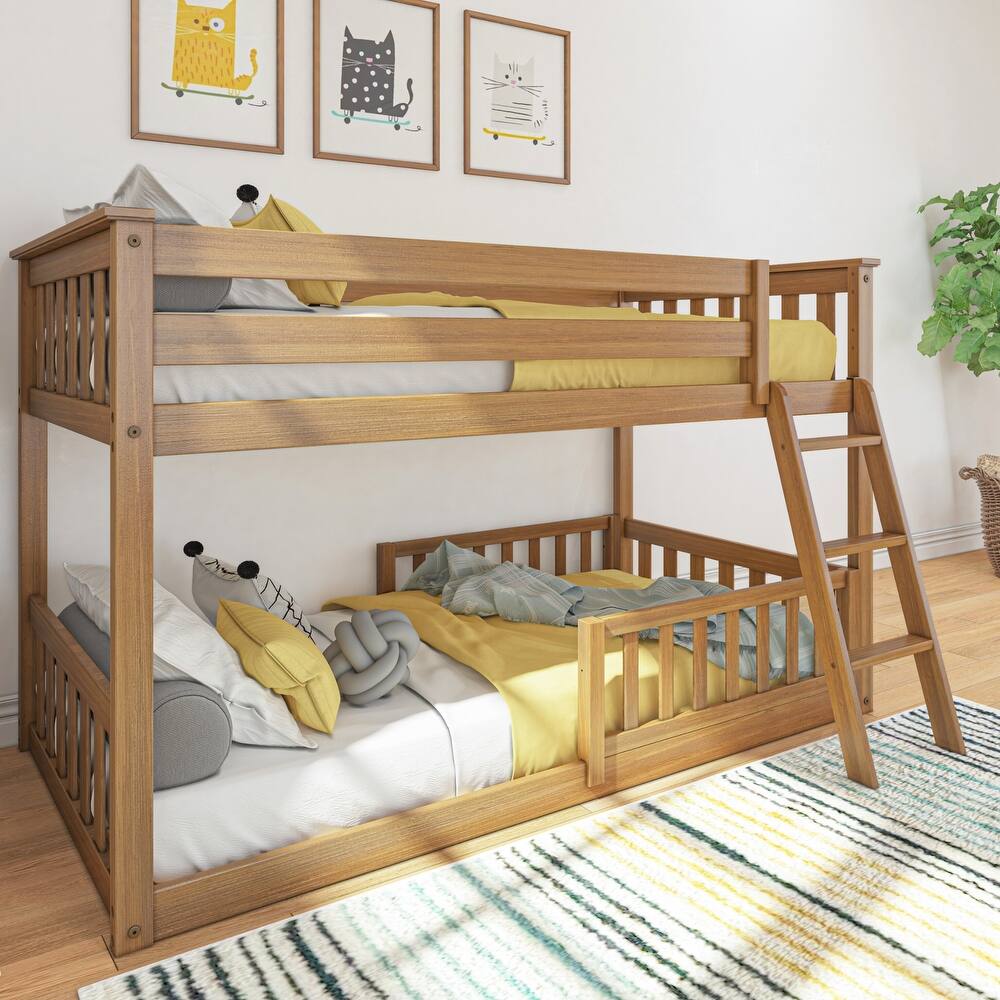 Max and Lily Twin over Twin Low Bunk with Guard Rails